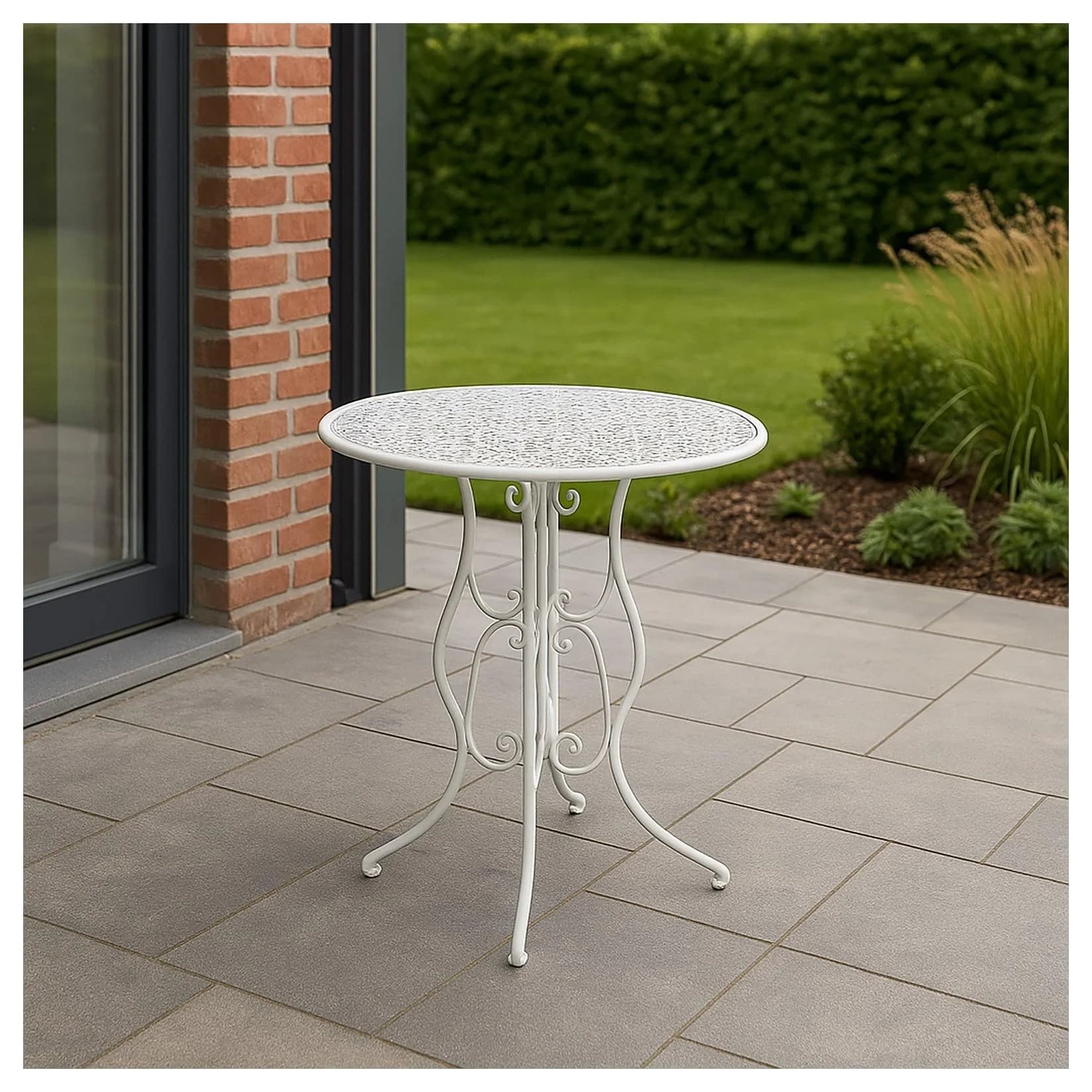 HTI-Line Gartentisch Lani Weiß Metall Nostalgisch Ø 60 cm