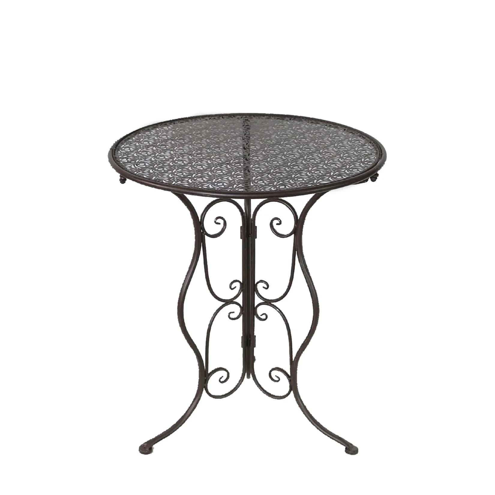 HTI-Line Gartentisch Lani Braun Metalltisch Nostalgisch Ø 60 cm