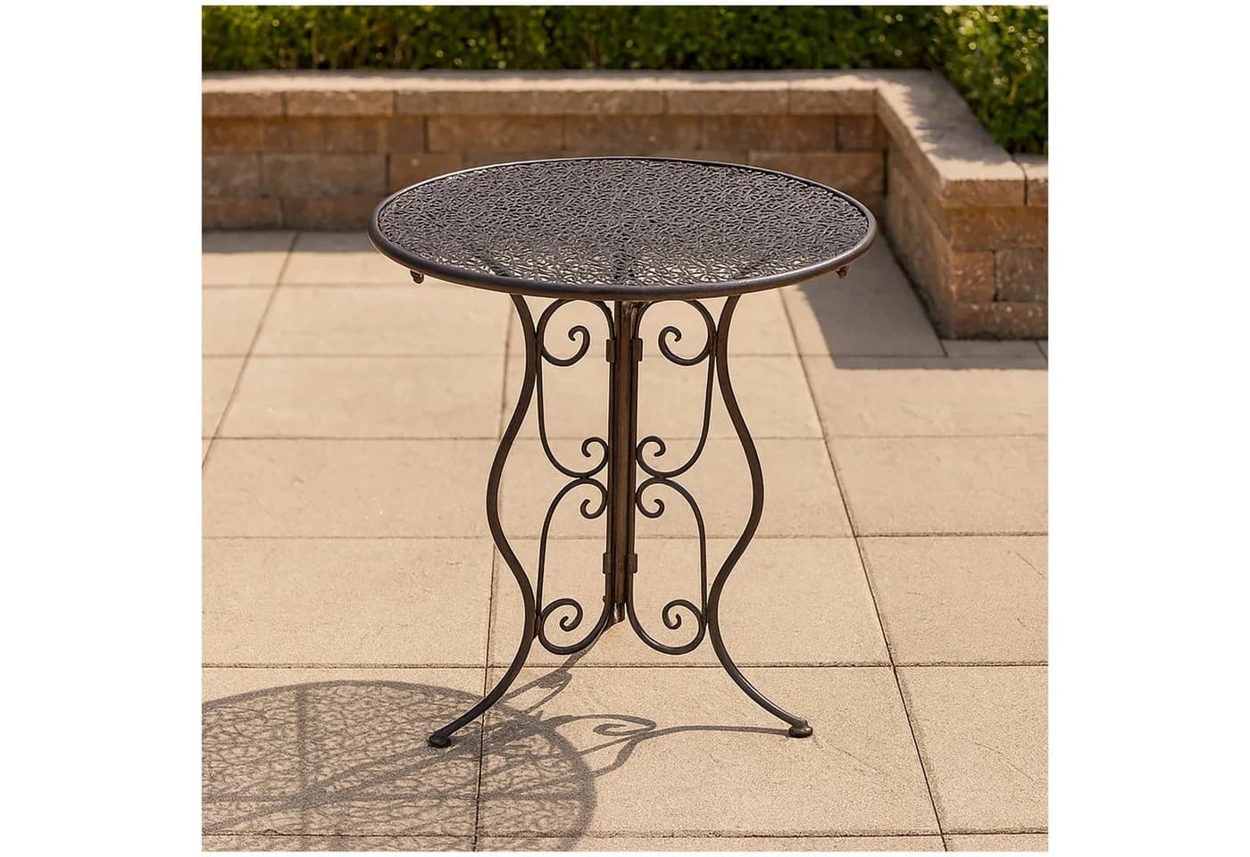HTI-Line Gartentisch Lani Braun Metalltisch Nostalgisch Ø 60 cm - Bild 3