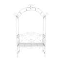HTI-Living Rosenbogen Gartenbank Weiß Metall Barock Bild 1