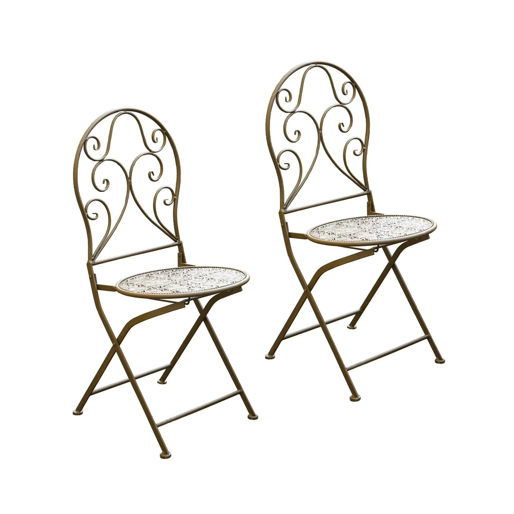 HTI-Living Gartenstuhl 2er-Set Lani Antik Metall