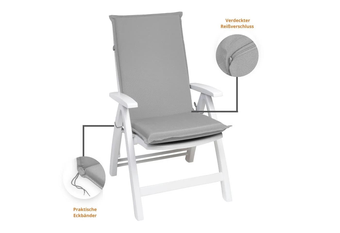 sleepling Hochlehnerauflage 2er-Set Silber Polyester