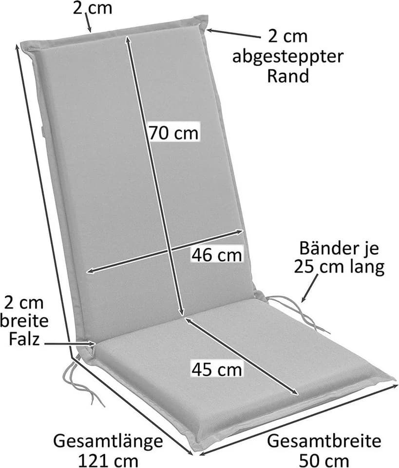 sleepling Hochlehnerauflage 2er-Set Silber Polyester - Bild 4