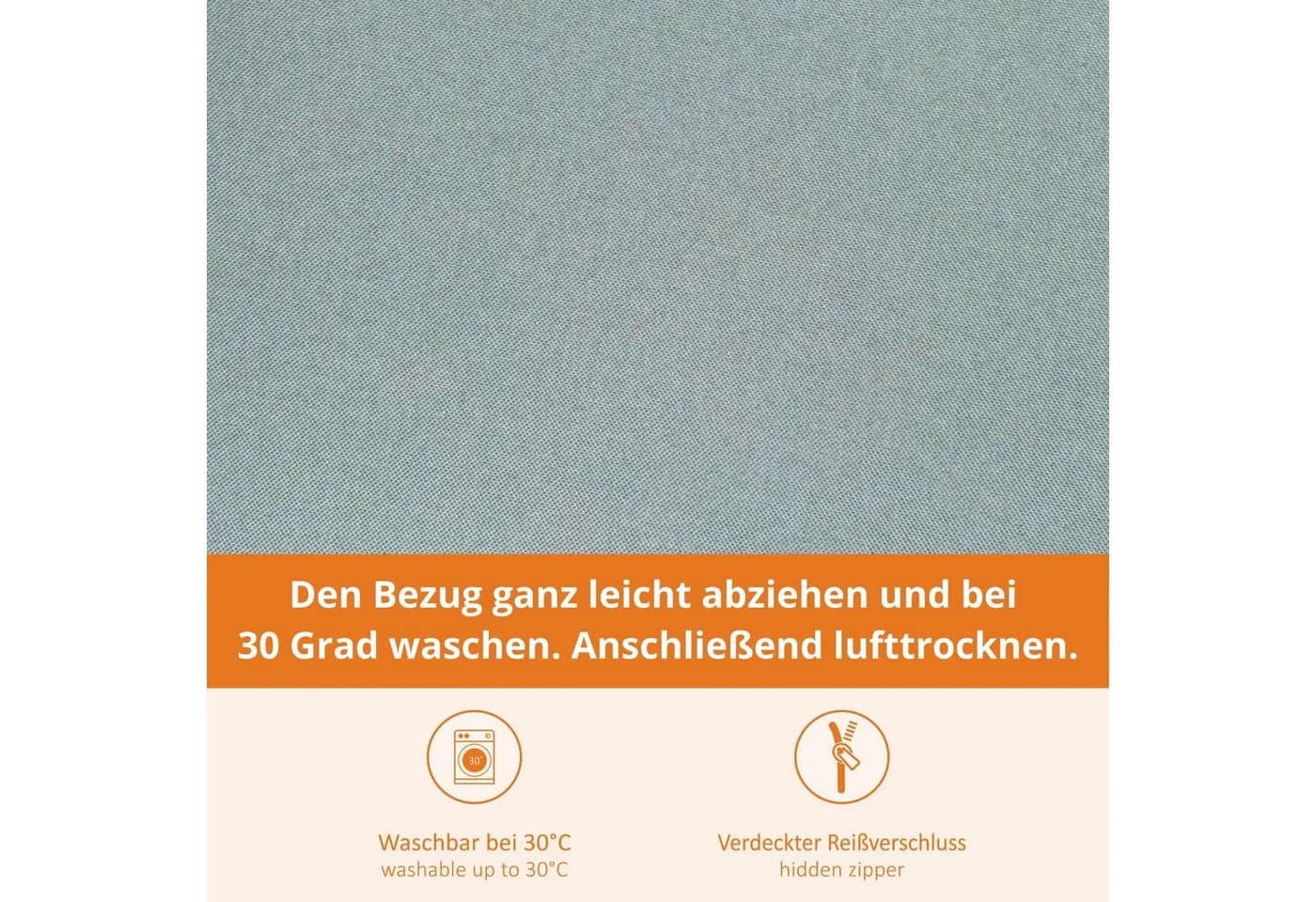 sleepling Bankauflage Türkis Anti-Rutsch Unterseite - Bild 5