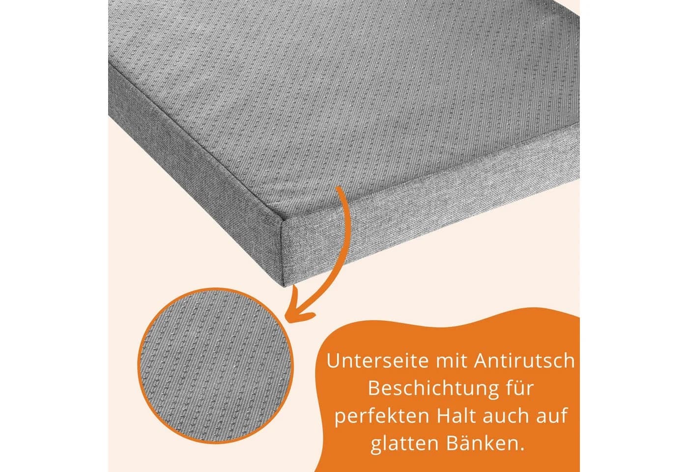 sleepling Bankauflage 200x40 cm Anti-Rutsch Unterseite - Bild 4