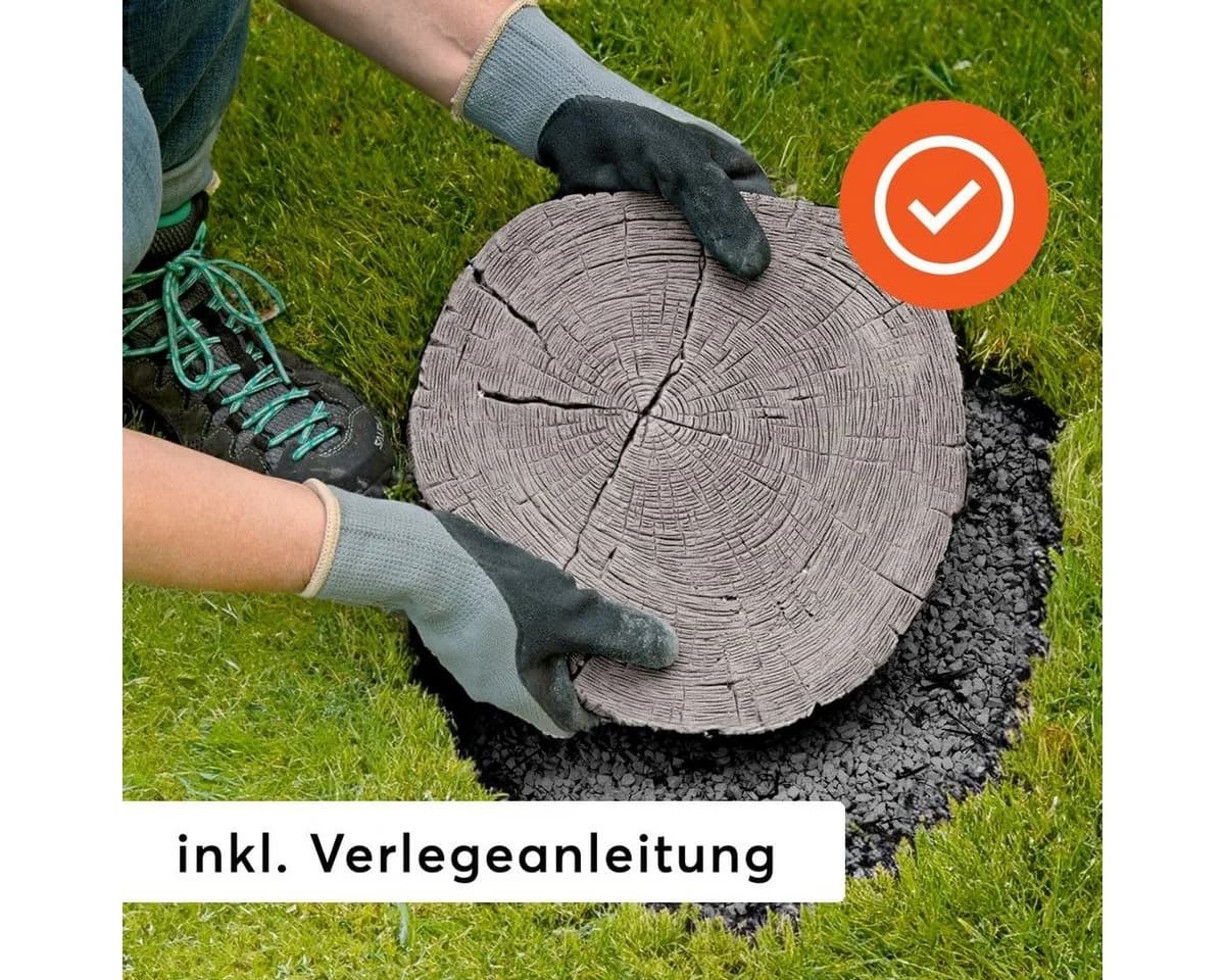 matches21 HOME & HOBBY Trittsteine 1 Paar Beton Holzoptik Grau - Bild 4