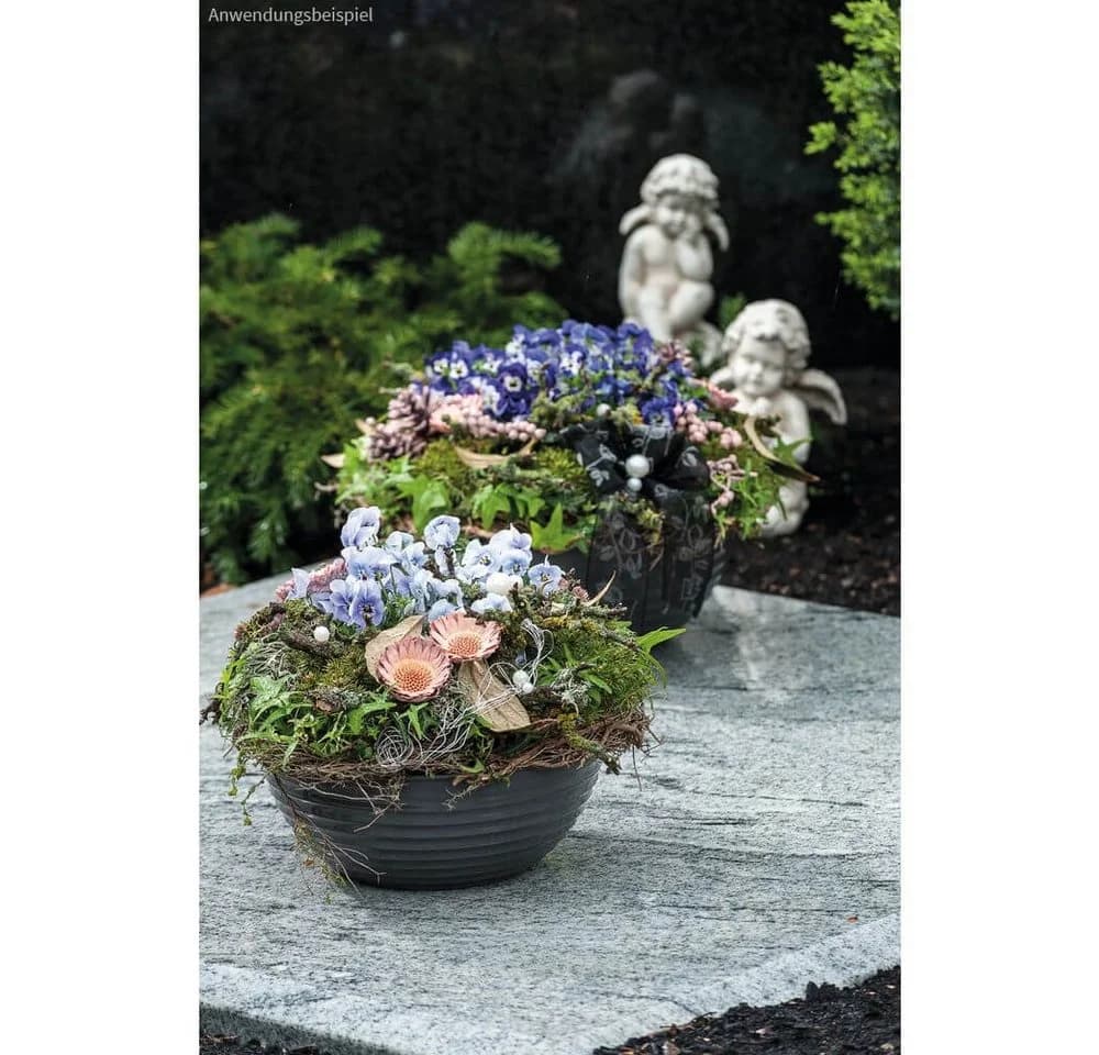 matches21 HOME & HOBBY Blumentopf Pflanzschale 28 cm Dunkelgrau