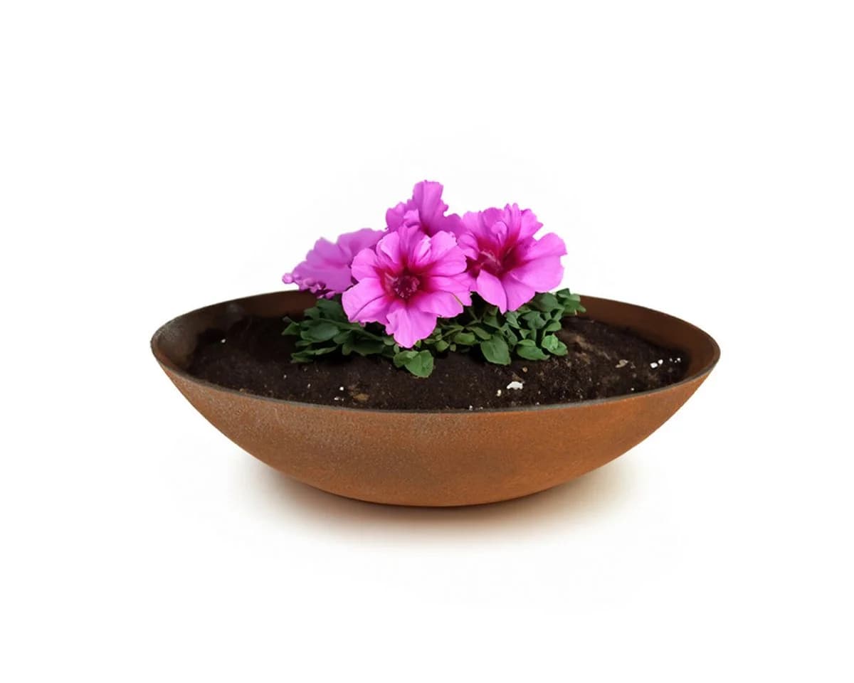 matches21 HOME & HOBBY Blumentopf Pflanzschale für draußen Dekoschale rund Rost-Optik 28 cm - Bild 2