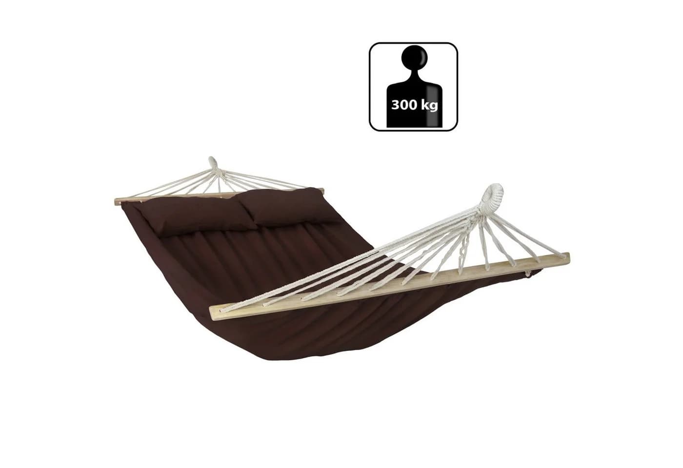BB Sport Stabhängematte 240x150 cm Braun mit 2 Kissen