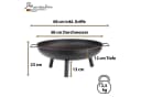Montafox Feuerschale Metall Ø 58 cm Schwarz für Garten Bild 1
