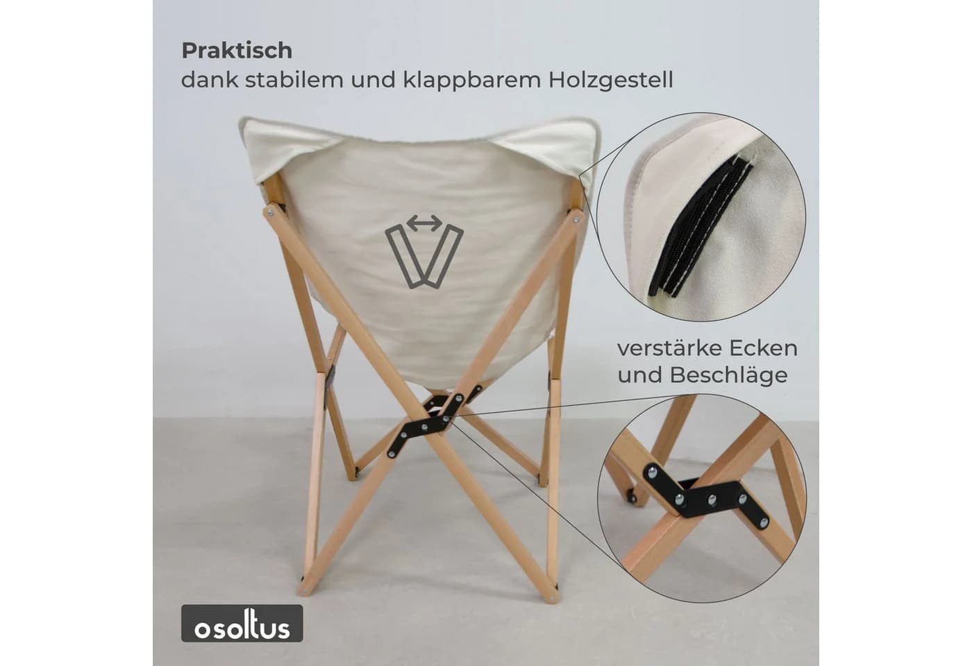 osoltus Campingstuhl Jessi Holz Faltsessel Sahara natur - Bild 5