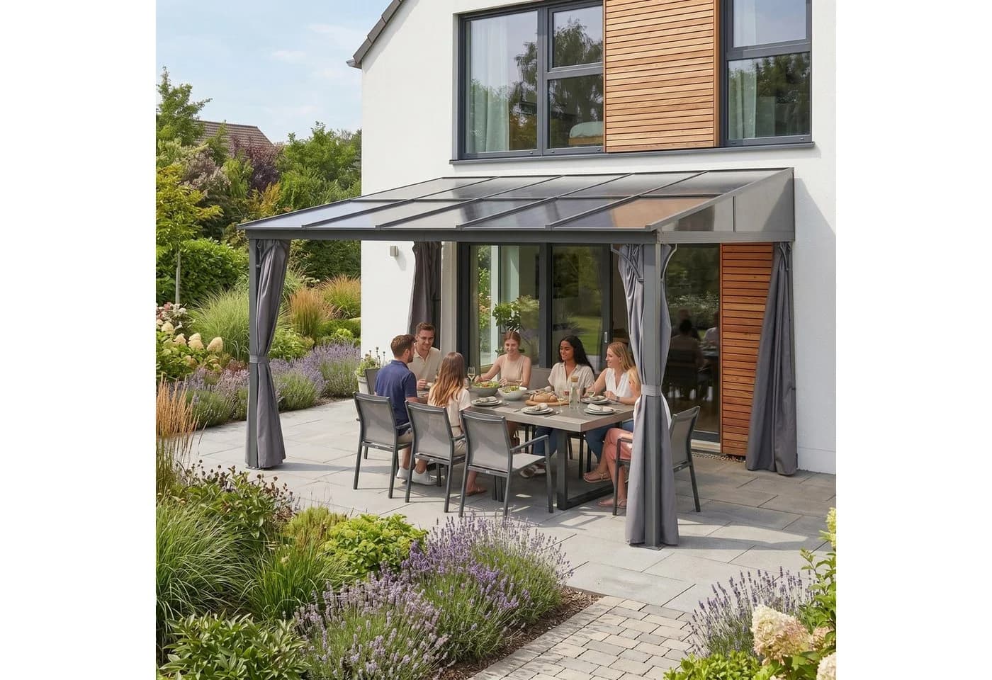 osoltus Terrassenüberdachung Toledo Alu Pavillon Anthrazit