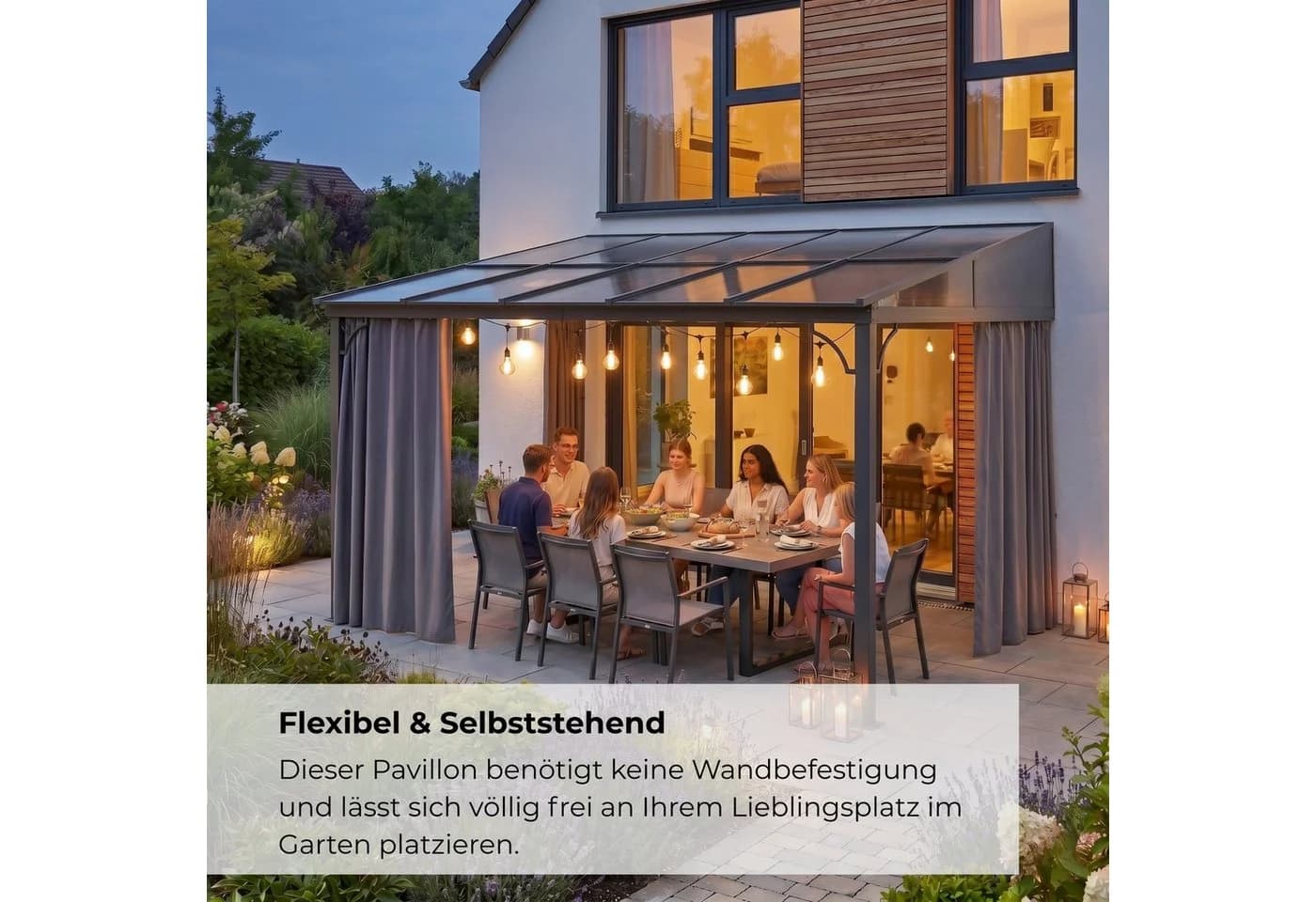 osoltus Terrassenüberdachung Toledo Alu Pavillon Anthrazit - Bild 4