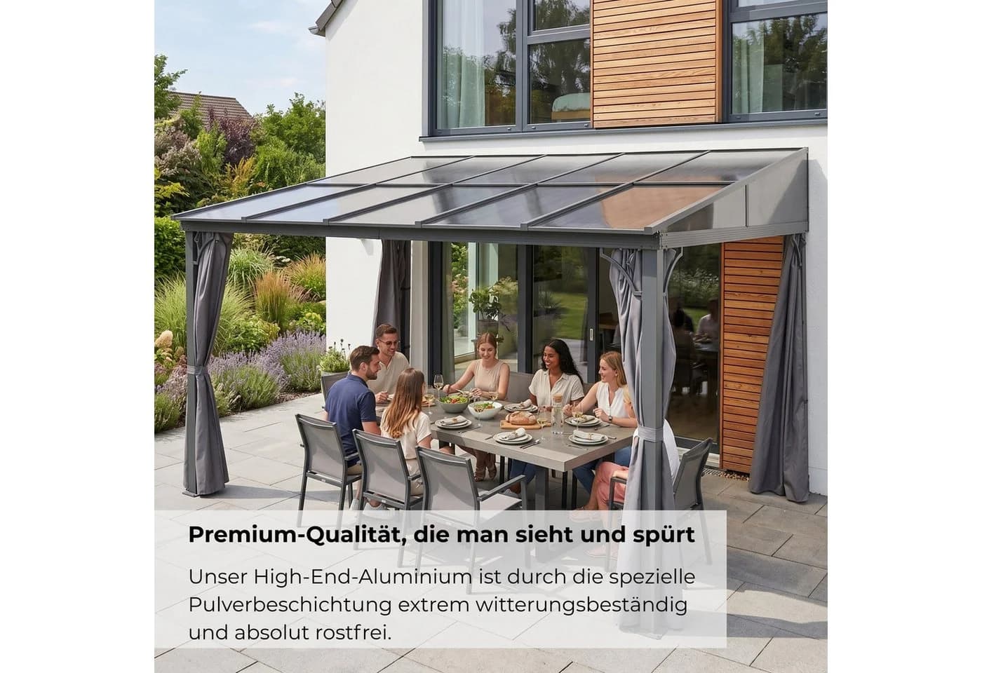 osoltus Terrassenüberdachung Toledo Alu Pavillon Anthrazit - Bild 5