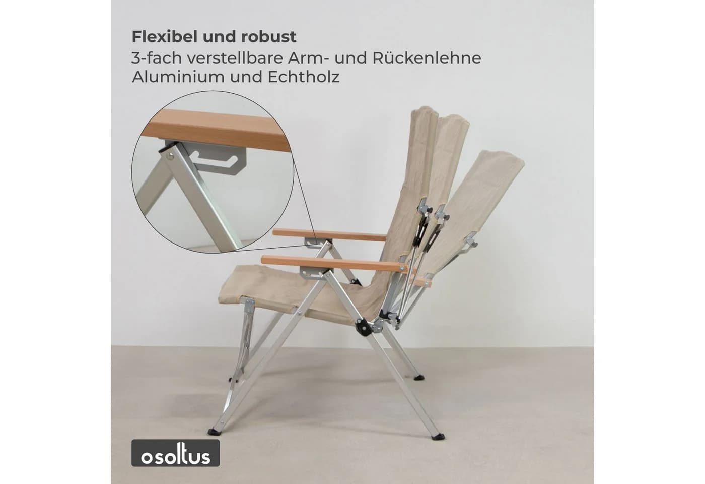 osoltus Campingstuhl faltbar verstellbar Aluminium - Bild 4