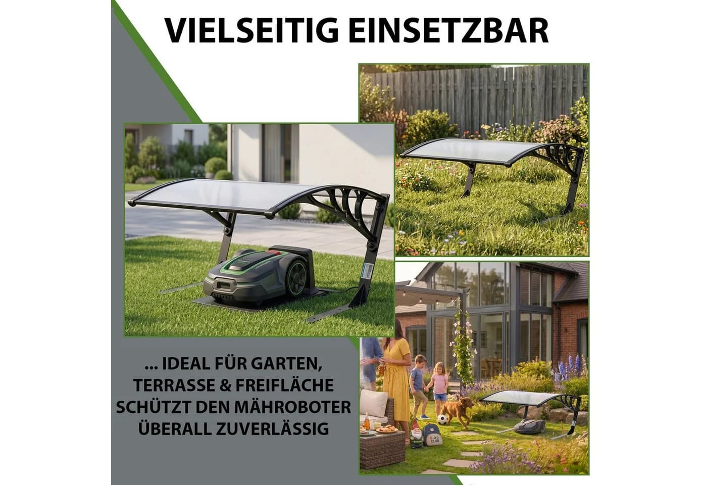 TRUTZHOLM Mähroboter-Garage Schwarz Wetterfest mit UV-Schutz - Bild 4