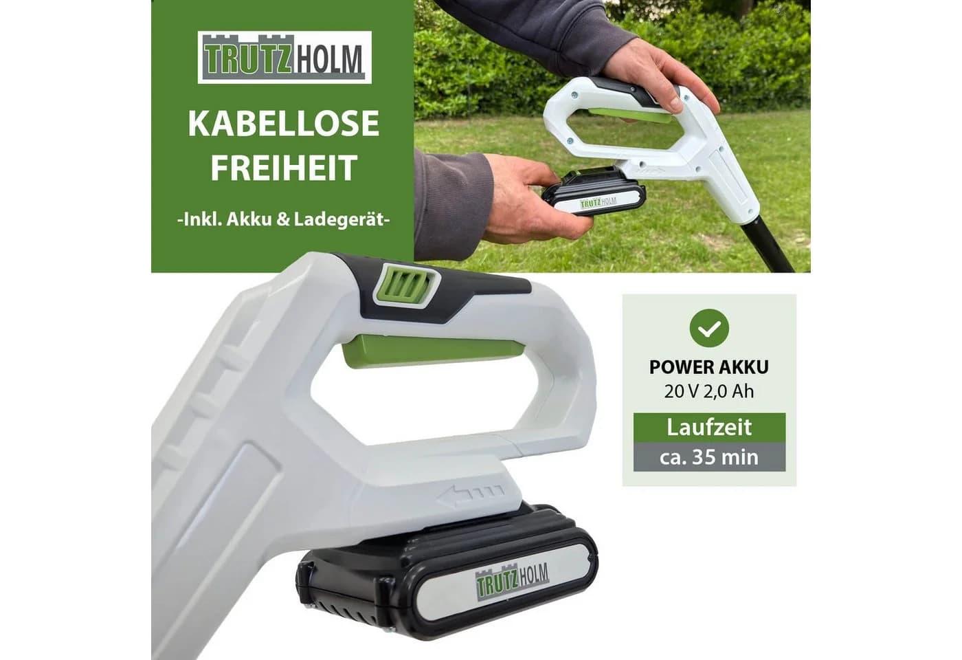 TRUTZHOLM Akku-Rasentrimmer 20 V 2,0 Ah mit 20 Nylonmessern - Bild 4