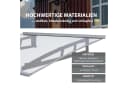 TRUTZHOLM Vordach Aluminium Grau Transparent 115x80 cm Bild 1