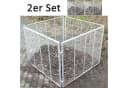 TRUTZHOLM 2er Set Metallkomposter Feuerverzinkt Streckmetall Grau Bild 2