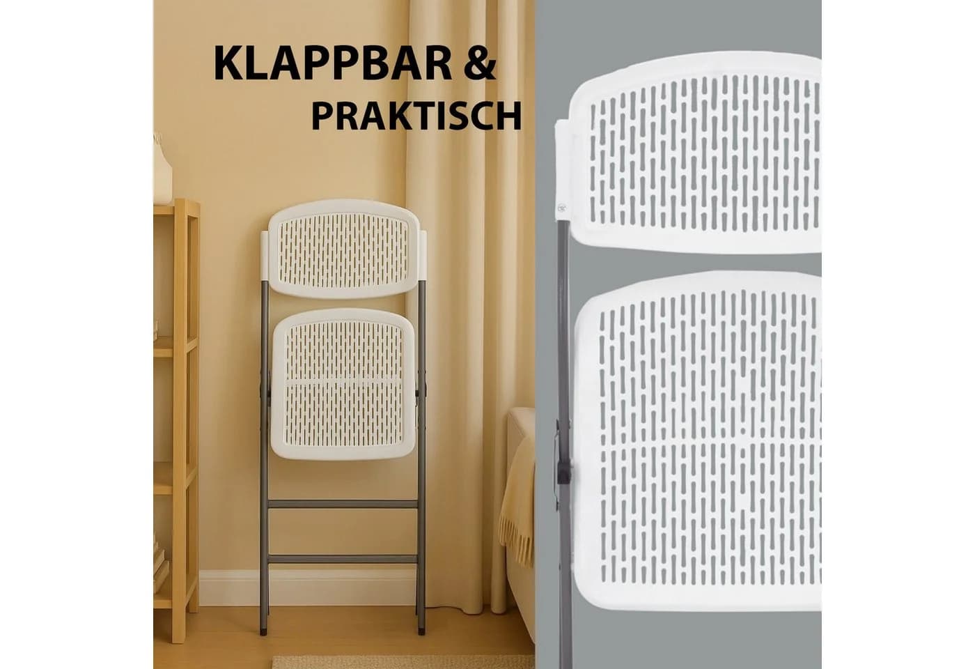 TRUTZHOLM Klappstuhl 2er Set Tragkraft 150 kg Ergonomische Sitzform Campingstuhl - Bild 4