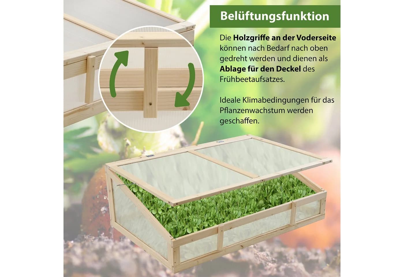 TRUTZHOLM Frühbeetaufsatz aus Holz mit UV-Schutz - Bild 4