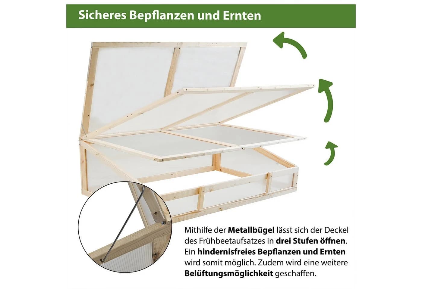 TRUTZHOLM Frühbeetaufsatz aus Holz mit UV-Schutz - Bild 5