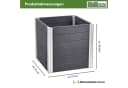 TRUTZHOLM Hochbeet Übertopf 135L Holzoptik Grau Silber Aluminium Kunststoff Bild 3