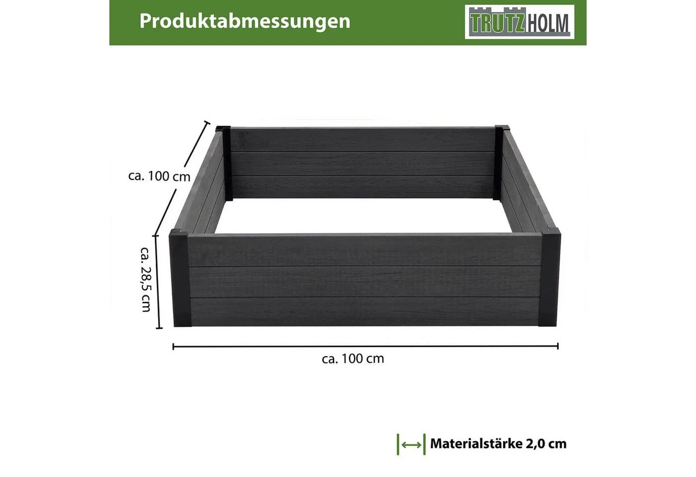 TRUTZHOLM Hochbeet Beeteinfassung Holzoptik mit Wühlmausgitter - Bild 3