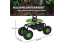 TRUTZHOLM Gartenscooter mit Ablage Stahl 150 kg Sitzhöhe 44-52 cm Schwarz-Grün Bild 3