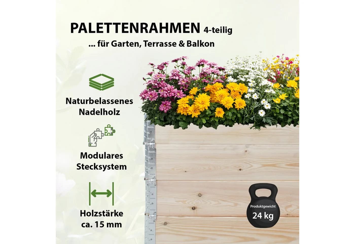 TRUTZHOLM Hochbeet aus Holz 120x80x80 cm