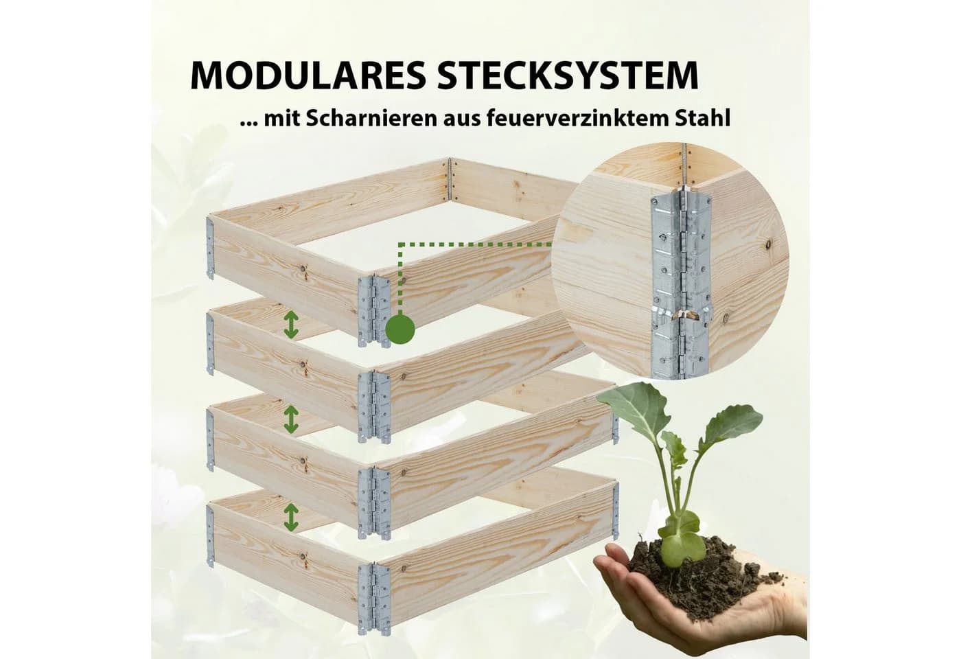 TRUTZHOLM Hochbeet aus Holz 120x80x80 cm - Bild 4