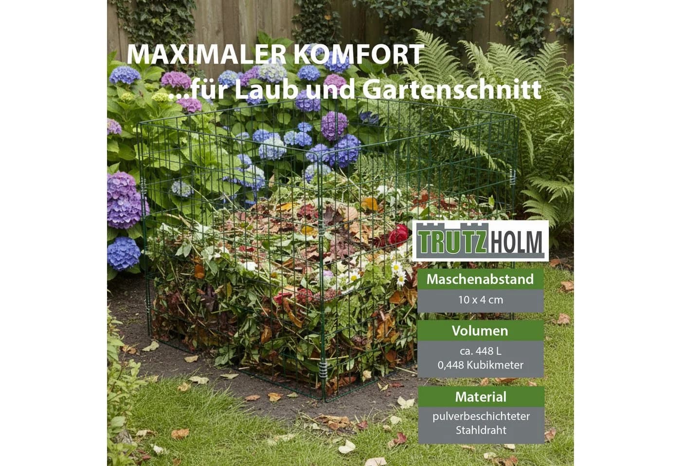 TRUTZHOLM Schnellkomposter 80x80cm Stahldraht Komposter - Bild 3