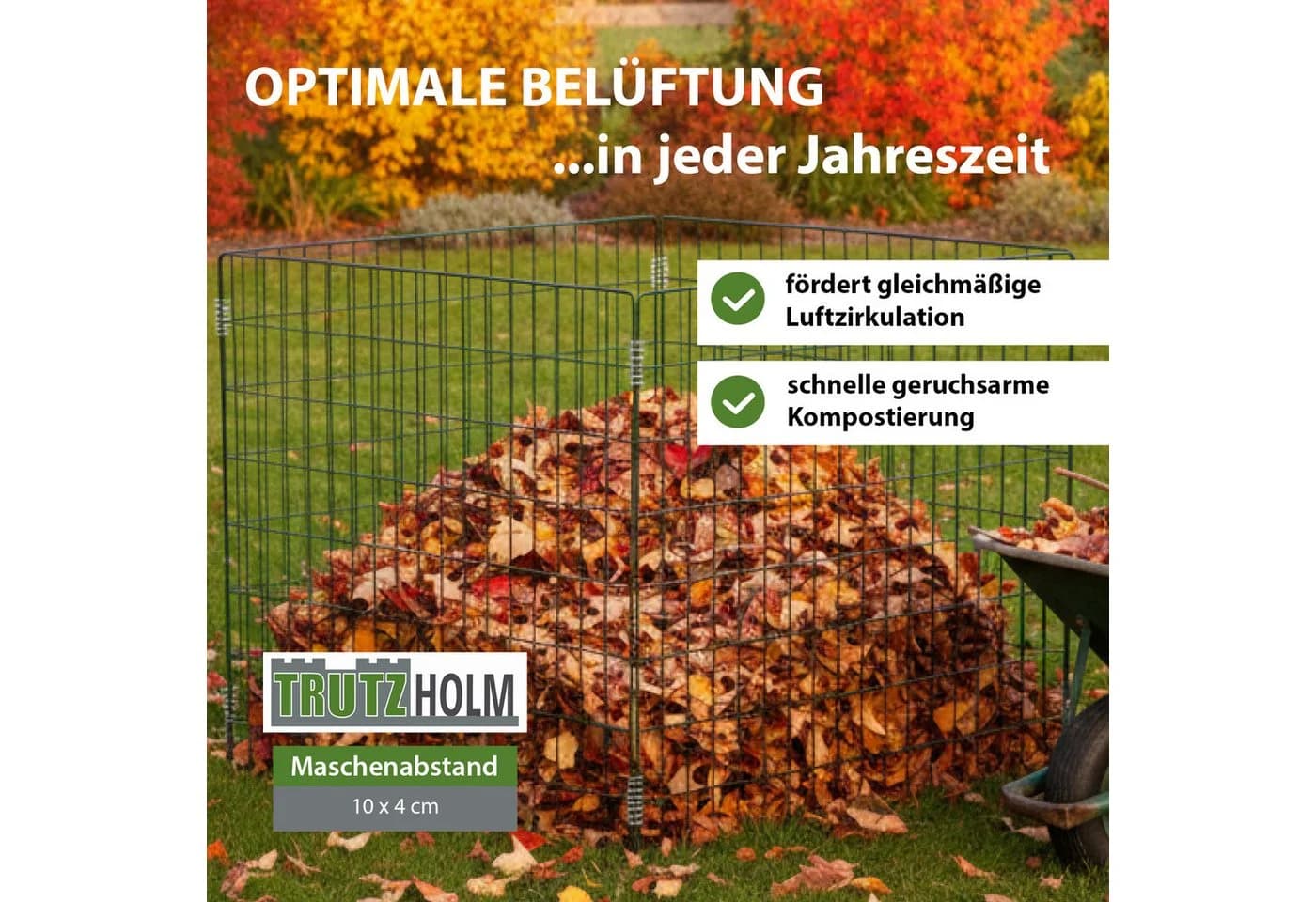 TRUTZHOLM Schnellkomposter 80x80cm Stahldraht Komposter - Bild 4