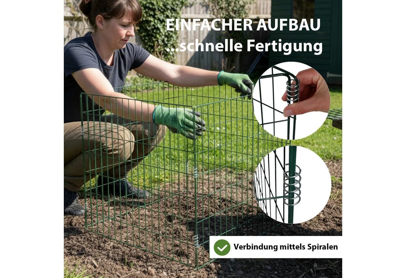 TRUTZHOLM Schnellkomposter 80x80cm Stahldraht Komposter - Bild 5