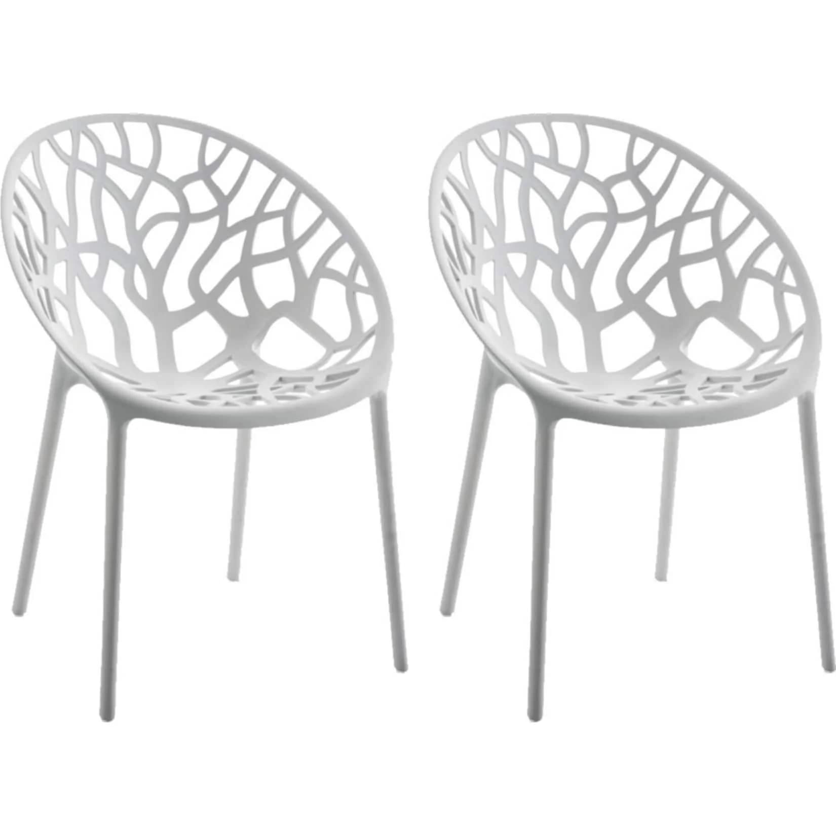 CLP Gartenstuhl Hope 2er Set Grau Kunststoff Stapelbar