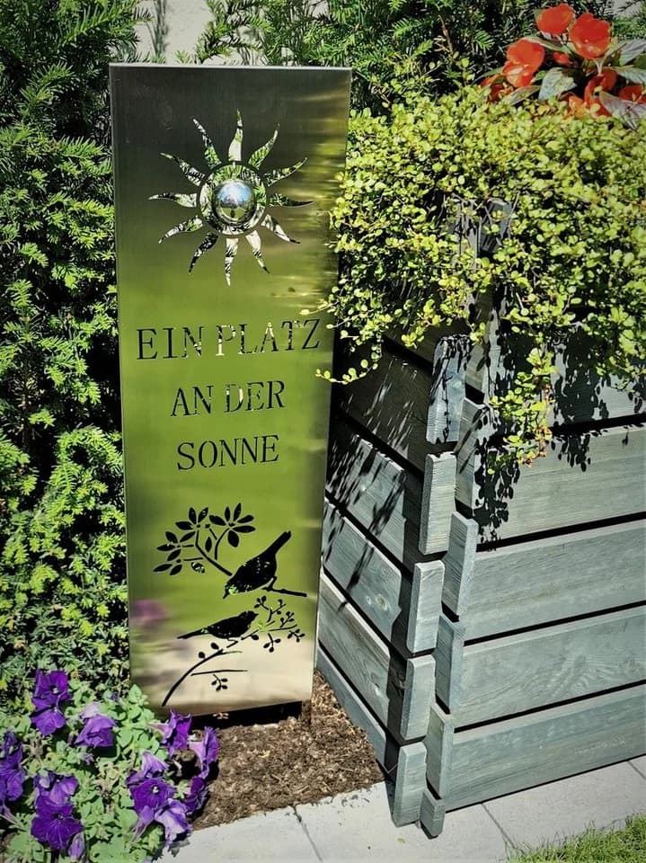 Jürgen Bocker Gartenstecker Sonne 120 cm Edelstahl matt