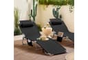 SoBuy Gartenliege 2er Set Klappbar Schwarz mit Kissen Bild 1