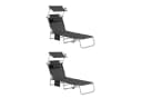 SoBuy Klappbares Sonnenliegen-Set für 2 Personen Schwarz Industriell Bild 3