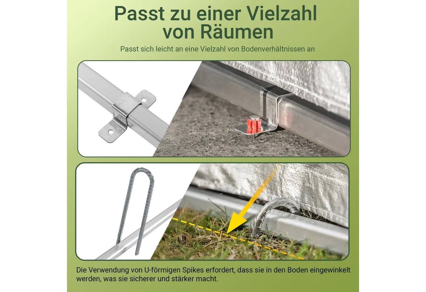 SoBuy Foliengerätehaus KLS11 Silber Aluminium - Bild 5