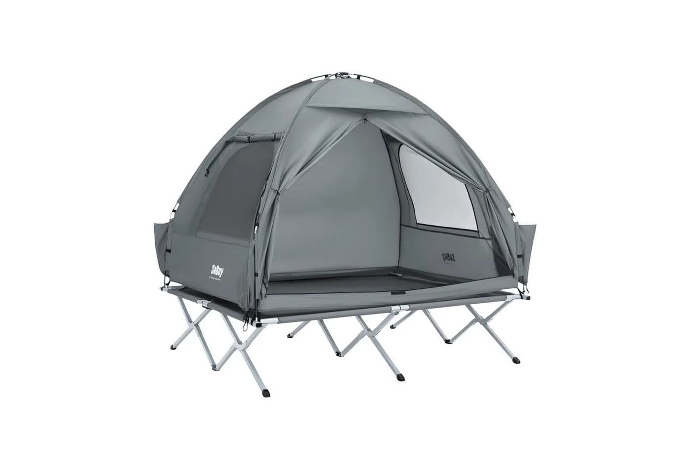 SoBuy Feldbett OGS32-II mit Zelt Grün/Grau Campingbett - Bild 2