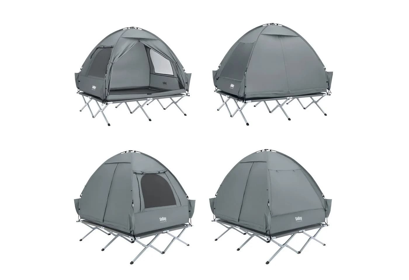 SoBuy Feldbett OGS32-II mit Zelt Grün/Grau Campingbett - Bild 5