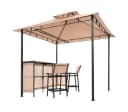 OUTLIV. Gartenpavillon mit Bar & 2 Stühlen Beige Schwarz Bild 5