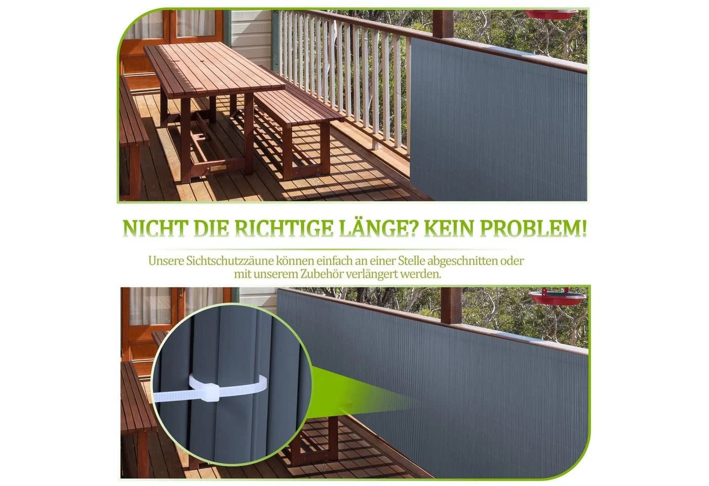 Ribelli Balkonsichtschutz PVC Sichtschutzmatte Braun - Bild 4