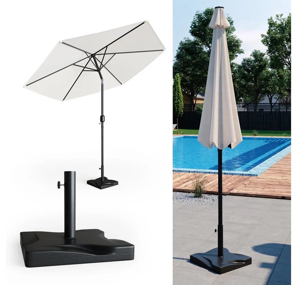 OK-Living Sonnenschirmständer Anthrazit 20kg Betonfüllung Garten