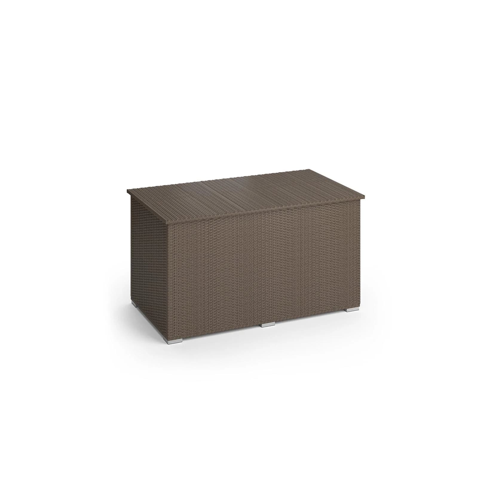 Oskar XXL Polyrattan Kissenbox 950L Braun Wetterfeste Auflagenbox