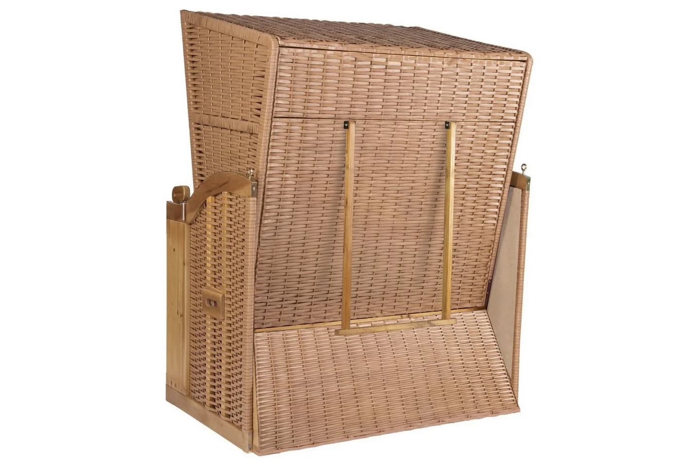Strandkorb Hanse 2-Sitzer Ostsee Volllieger Wacholder Polyrattan Beige - Bild 4