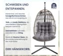 DERKORB Hängesessel mit Gestell Grau Polyrattan 10cm Kissen Bild 4