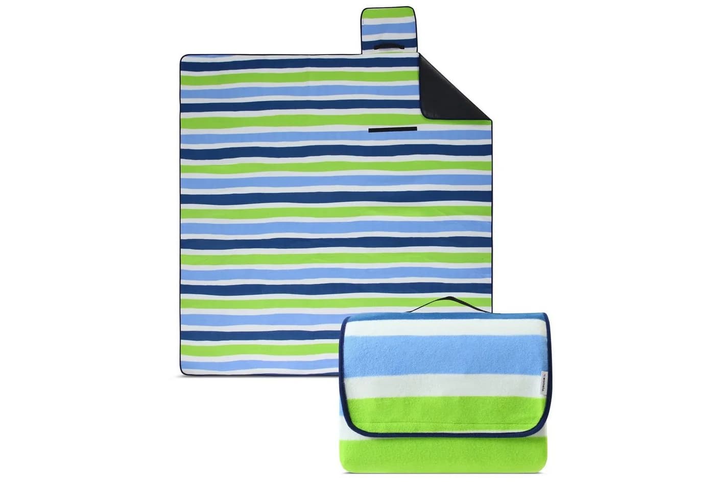 wometo Picknickdecke XXL 200x200 cm wasserdicht recycelt Blau Grün - Bild 2
