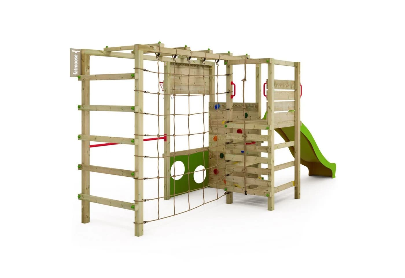 FATMOOSE Klettergerüst ActionArena mit Rutsche & Kletterwand
