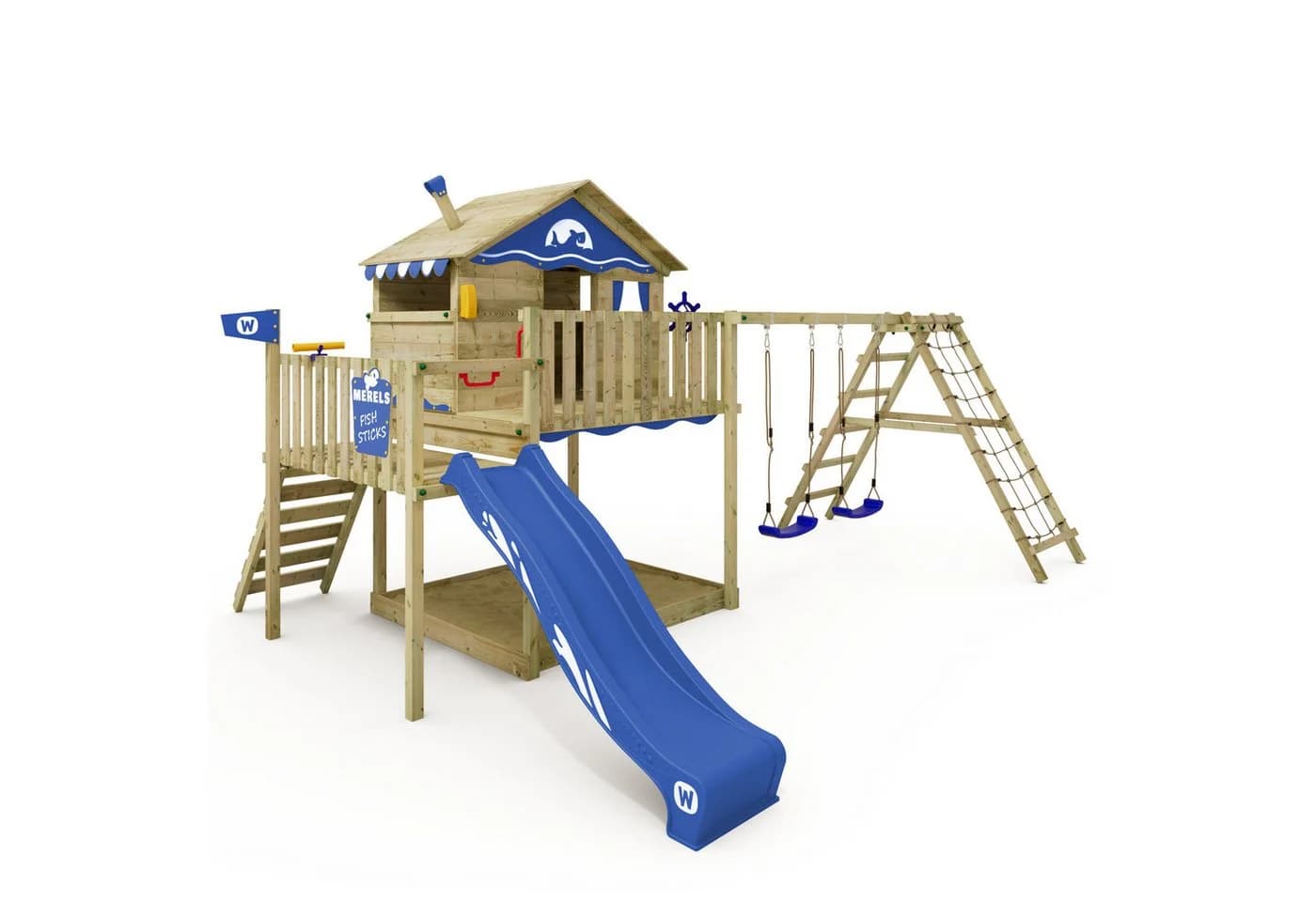 Wickey Spielturm Smart Ocean Abenteuer-Stelzenhaus mit Rutsche & Kletteranbau - Bild 2